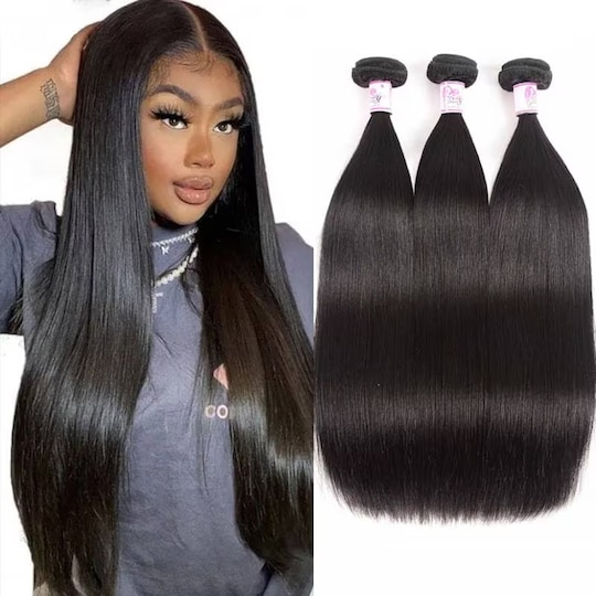 Brazilian Straight Hair 3 Bundles Deals Unprocessed Virgin Human Hair Weave