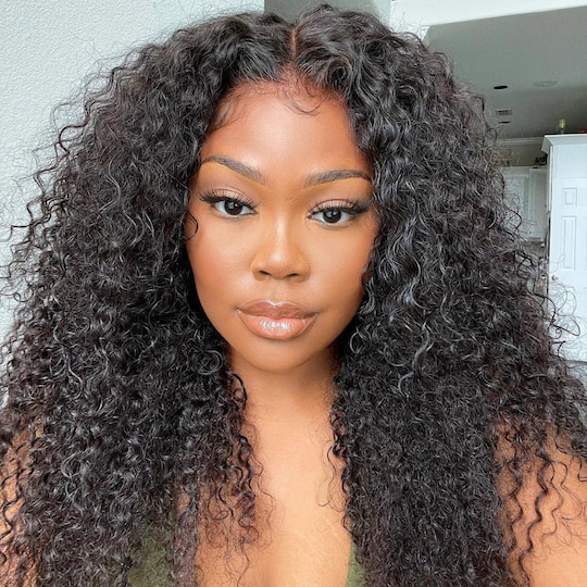  Invisible Knots Jerry Curly Wig 7x5 Lace Closure Put on and Go Human Hair Wigs