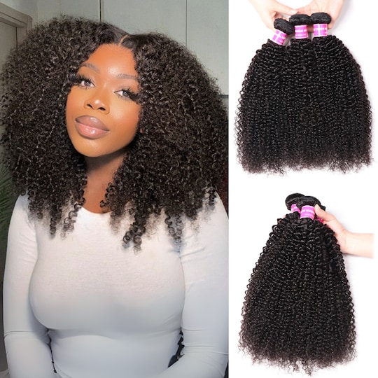  Kinky Curly Hair Brazilian Virgin Hair 3 Bundles Deals Human Hair Weave