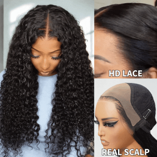  HD Real Scalp™ Wig 13x4 Skin Lace Frontal Water Wave Human Hair Wig with Invisi-Drawstring