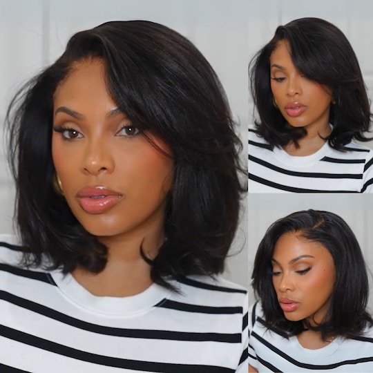  Light Yaki Bob 7x5 and13x4 Glueless Lace Front Wig Natural Looking Yaki Straight Bleached Knots Human Hair Wigs