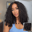  Curly With Pre-Style Finger Coils Thick Curls Glueless Wig 7x5 Bye Bye Knots Lace Closure Human Hair Wig