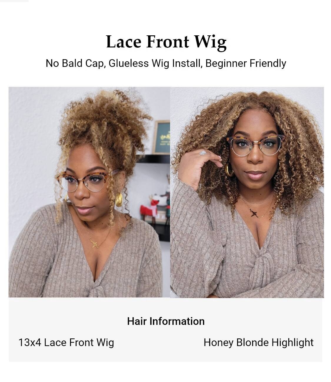 Julia #TL412 Honey Blonde Highlights Color Straight 13x4